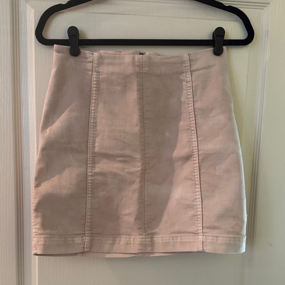 Free People Cream Mini Skirt